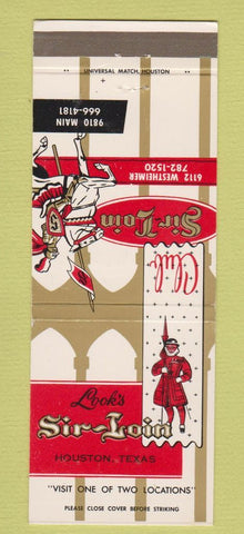 Matchbook Cover - Club Sir Loin Houston TX