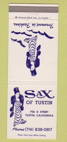 Matchbook Cover - Sax of Tustin CA furs girlie