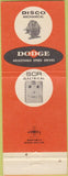 Matchbook Cover - Dodge Transmissions Scotts MI