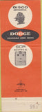 Matchbook Cover - Dodge Transmissions Manchester NH