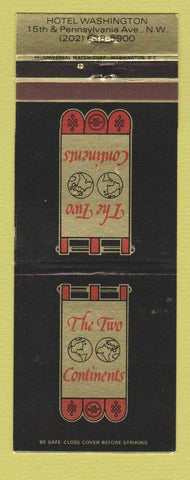 Matchbook Cover - The Two Continents Hotel Washington DC