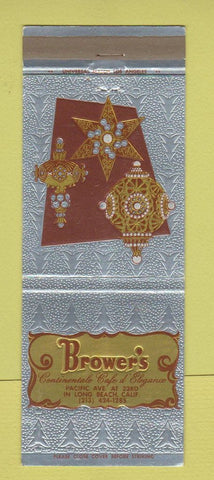 Matchbook Cover - Brower's Cafe Long Beach CA Christmas
