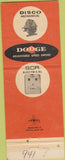 Matchbook Cover - Dodge Transmissions Keokuk IA