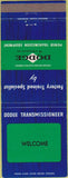 Matchbook Cover - Dodge Transmissions Welcome