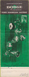 Matchbook Cover - Dodge Transmissions Welcome