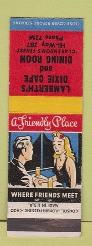 Matchbook Cover - Lamberth's Dixie Cafe Clarendon TX