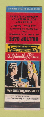 Matchbook Cover - Hilltop Cafe Waxahachie TX