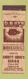 Matchbook Cover - Shory Hood's BBQ Cedar Hill TX WEAR