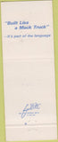 Matchbook Cover - Mack Trucks 75th Anniversary Harrisburg PA