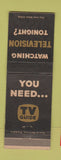 Matchbook Cover - TV Guide