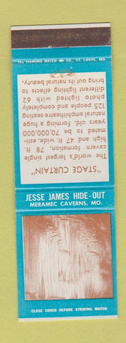 Matchbook Cover - Jesse James Hide-out Meramec Caverns MO