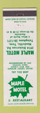Matchbook Cover - Maple Motel Nashville TN
