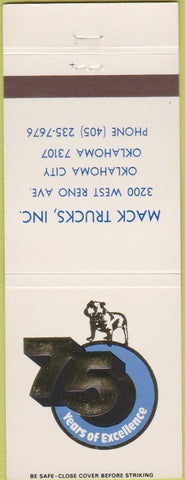 Matchbook Cover - Mack Trucks 75th Anniversary Oklahoma City OK
