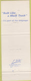 Matchbook Cover - Mack Trucks 75th Anniversary Akron OH