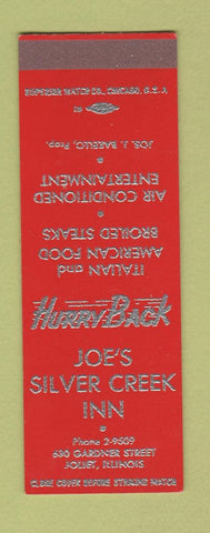 Matchbook Cover - Joe's Silver Creek Inn Joliet IL SAMPLE