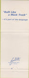 Matchbook Cover - Mack Trucks 75th Anniversary Allentown PA