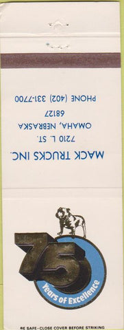 Matchbook Cover - Mack Trucks 75th Anniversary Omaha NE