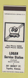 Matchbook Cover - Logan Phillips 66 oil gas Topeka KS WEAR SAMPLE