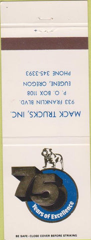 Matchbook Cover - Mack Trucks 75th Anniversary Eugene OR