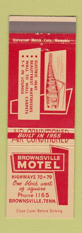 Matchbook Cover - Brownsville Motel TN low phone #