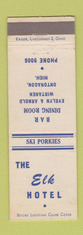 Matchbook Cover - The Elk Hotel Ontonagon MI