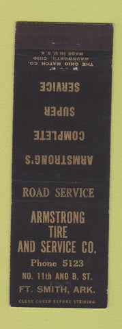 Matchbook Cover - Armstrong Tire and Service Fort Smith AR oil gas