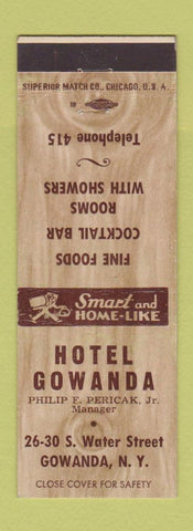 Matchbook Cover - Hotel Gowanda NY low phone #