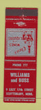 Matchbook Cover - Willliams and Buss Liquor Scottsbluff NE low phone #