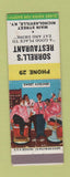 Matchbook Cover - Sorrell's Nicholasville KY low phone # Barber Shop Quartet