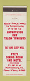 Matchbook Cover - Pye's Dining Room Motel Harrisonburg VA Cardinal Motel