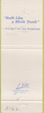 Matchbook Cover - Mack Trucks 75th Anniversary Fort Lauderdale FL