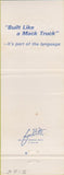 Matchbook Cover - Mack Trucks 75th Anniversary Wichita KS