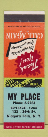 Matchbook Cover - My Place Niagara Falls NY