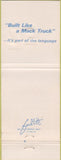 Matchbook Cover - Mack Trucks 75th Anniversary Fort Worth TX
