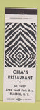 Matchbook Cover - Cha's Restaurant Blasdell NY