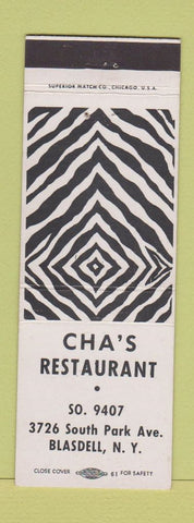 Matchbook Cover - Cha's Restaurant Blasdell NY