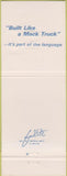 Matchbook Cover - Mack Trucks 75th Anniversary Memphis TN Tupelo MS