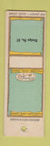 Matchbook Cover - American Match For Safety SAMPLE Design #57 Hopitality