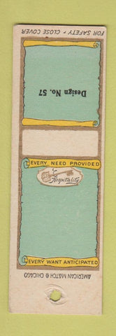 Matchbook Cover - American Match For Safety SAMPLE Design #57 Hopitality