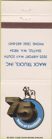 Matchbook Cover - Mack Trucks 75th Anniversary Seattle WA
