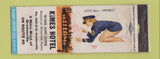 Matchbook Cover - Kimes Hotel Brownsville TX? Pinup WEAR