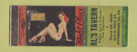 Matchbook Cover - Al's Tavern Pittsburgh PA WORN pinup