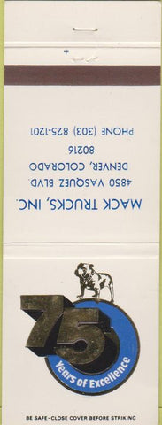 Matchbook Cover - Mack Trucks 75th Anniversary Denver CO