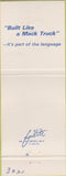 Matchbook Cover - Mack Trucks 75th Anniversary Fairbanks AK
