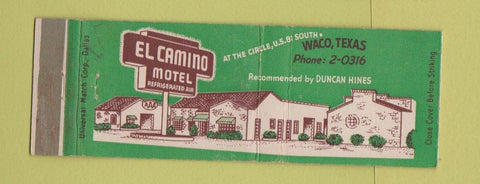 Matchbook Cover - El Camino Motel Waco TX Full Length