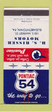 Matchbook Cover - 1954 Pontiac HS Risser Elizabethtown PA 30 Strike