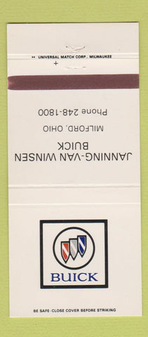 Matchbook Cover - Janning Van Winsen Buick Milford OH 30 Strike