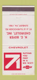 Matchbook Cover - 1971 Chevrolet HC Boyer Sunbury PA 30 Strike