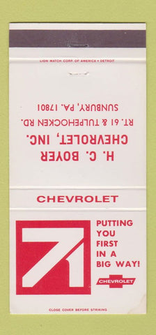Matchbook Cover - 1971 Chevrolet HC Boyer Sunbury PA 30 Strike