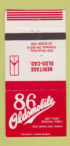 Matchbook Cover - 1986 Oldsmobile Fairfield OH Oldsmobile Cadillac 30 Strike